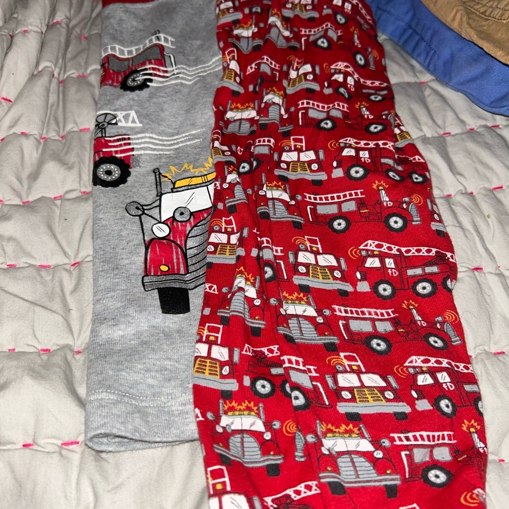 Fire Truck Kids Pajamas Set